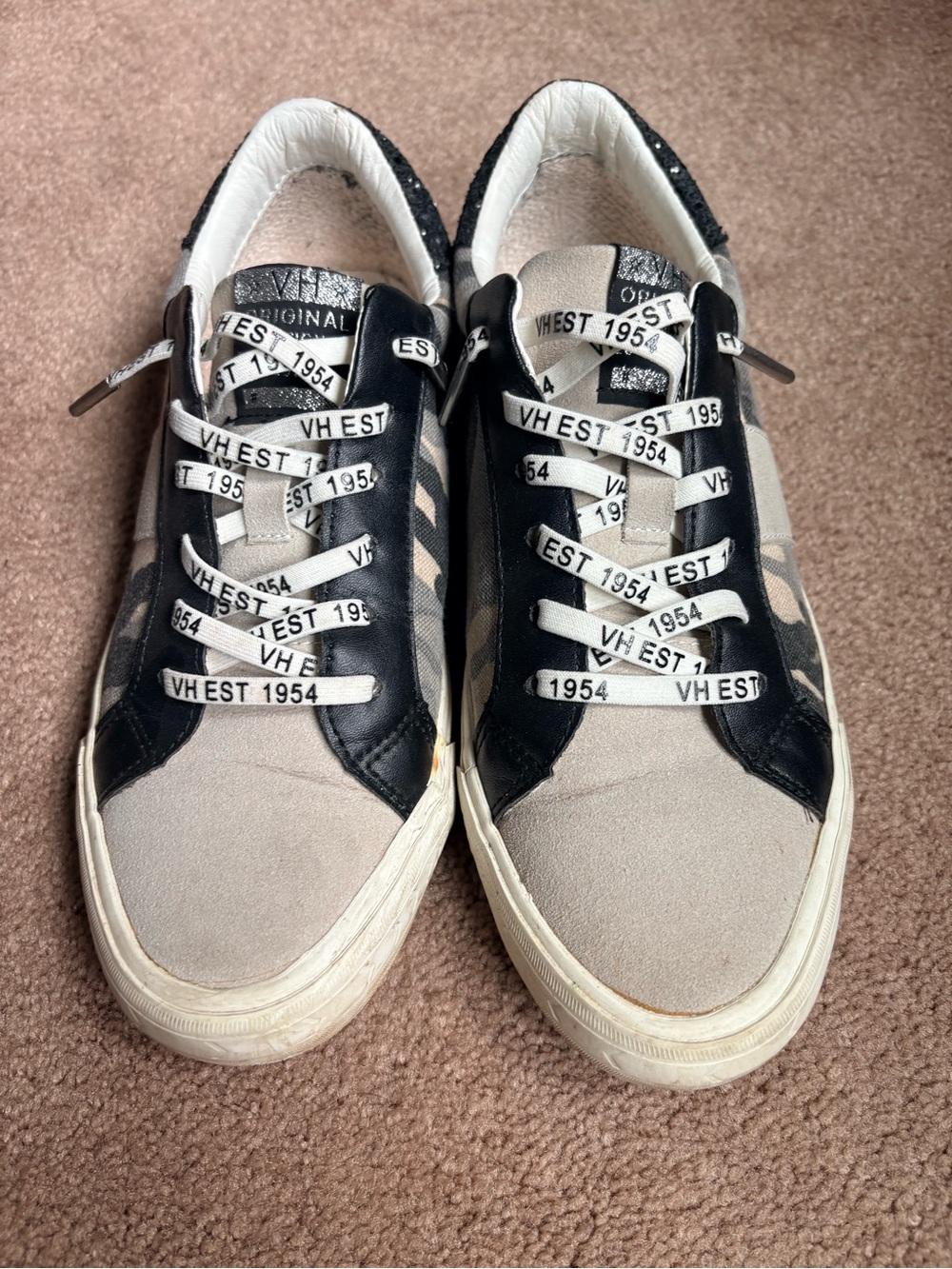 Vintage Havana Black and Cream Low-Top Sneakers